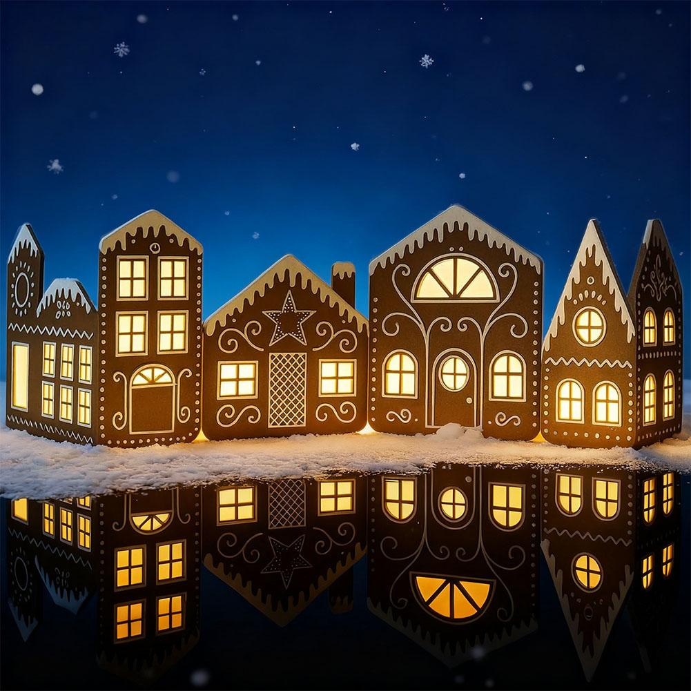 Kitchen Appliances Cabinet - Christmas Gingerbread House Cardboard Festive Town