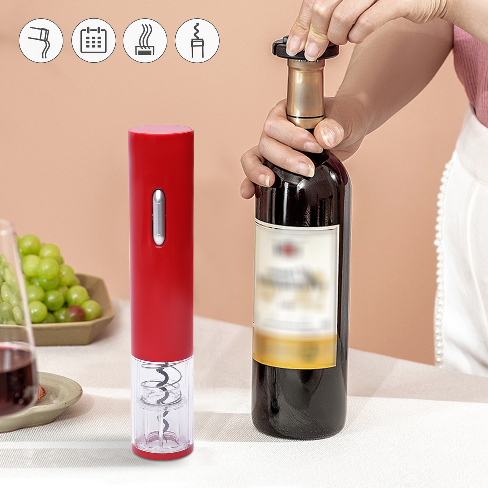 Red Electric Wine Opener Autom - đánh giá và giá Wine Opener Electric