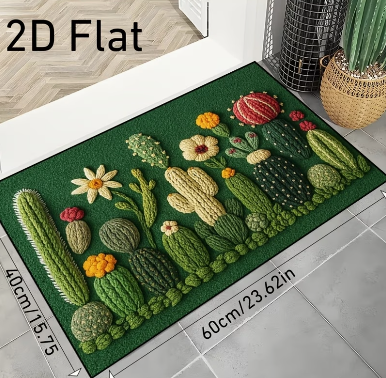 Cactus Flower Embroidery Doorm - đánh giá và giá Kitchen Appliances Green