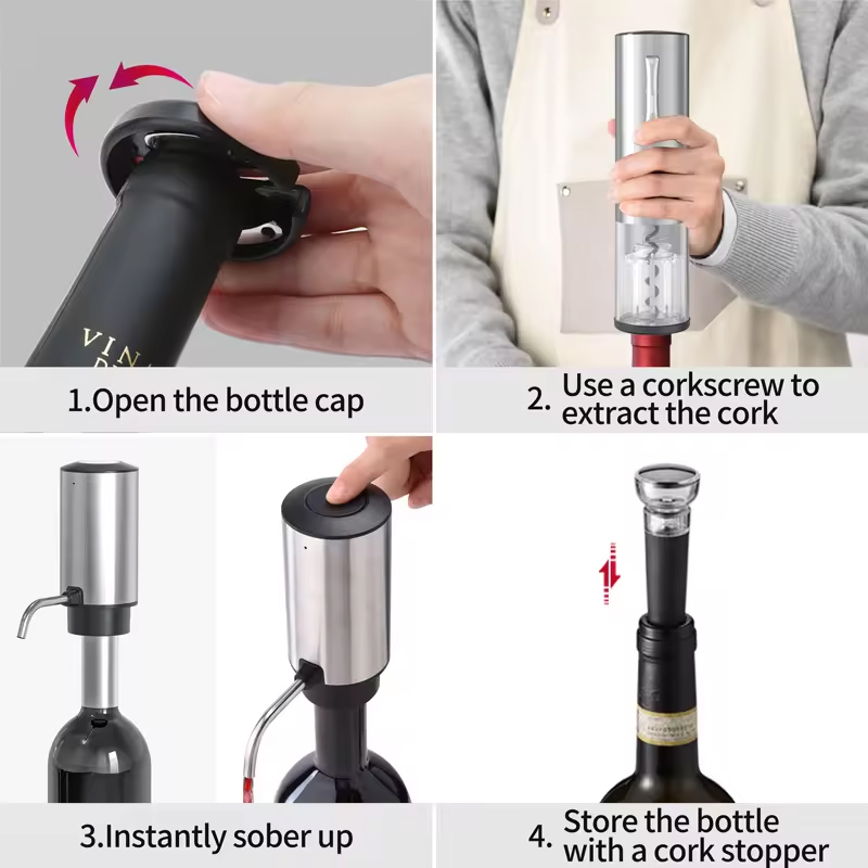 2024 New Design 4-in-1 Lithium - đánh giá và giá Wine Opener Electric