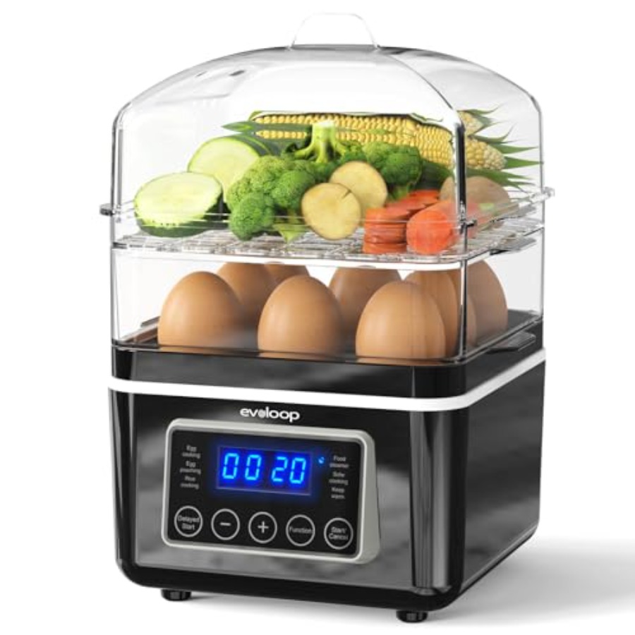 2 Tiers Electric Food Steamer  - đánh giá và giá Egg Cooker Rapid
