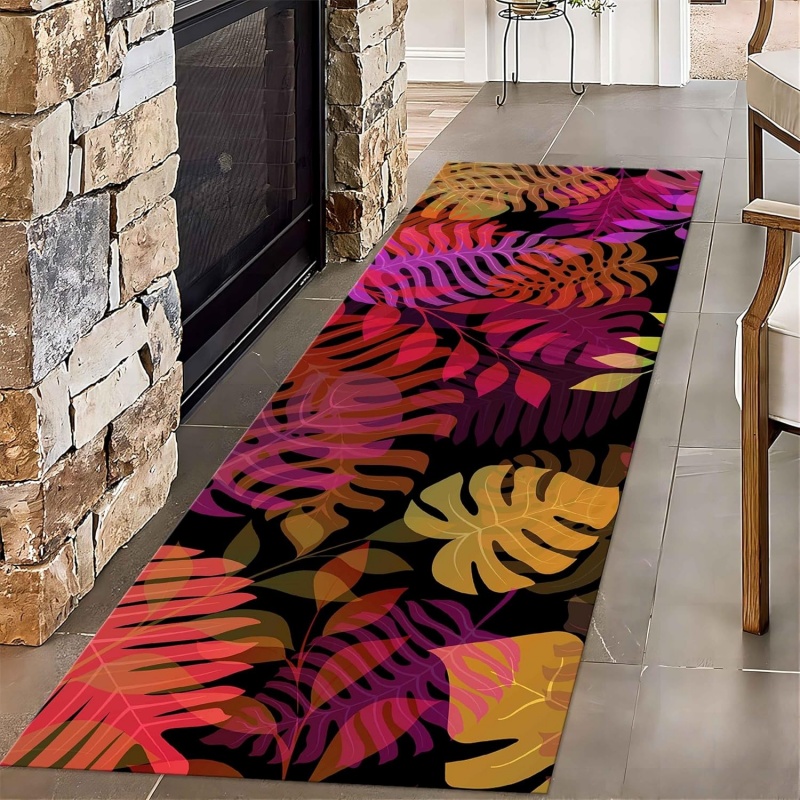 Tropical Leaves Print Runner R - đánh giá và giá Kitchen Appliances Green