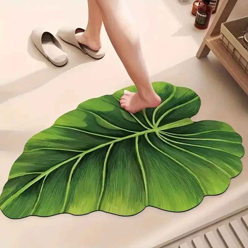 VIKAMA Green Leaf Bathroom Mat - đánh giá và giá Kitchen Appliances Green