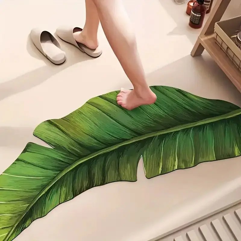 VIKAMA Green Leaf Bathroom Mat - đánh giá và giá Kitchen Appliances Green