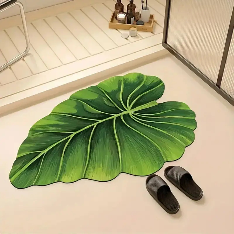 VIKAMA Green Leaf Bathroom Mat - đánh giá và giá Kitchen Appliances Green